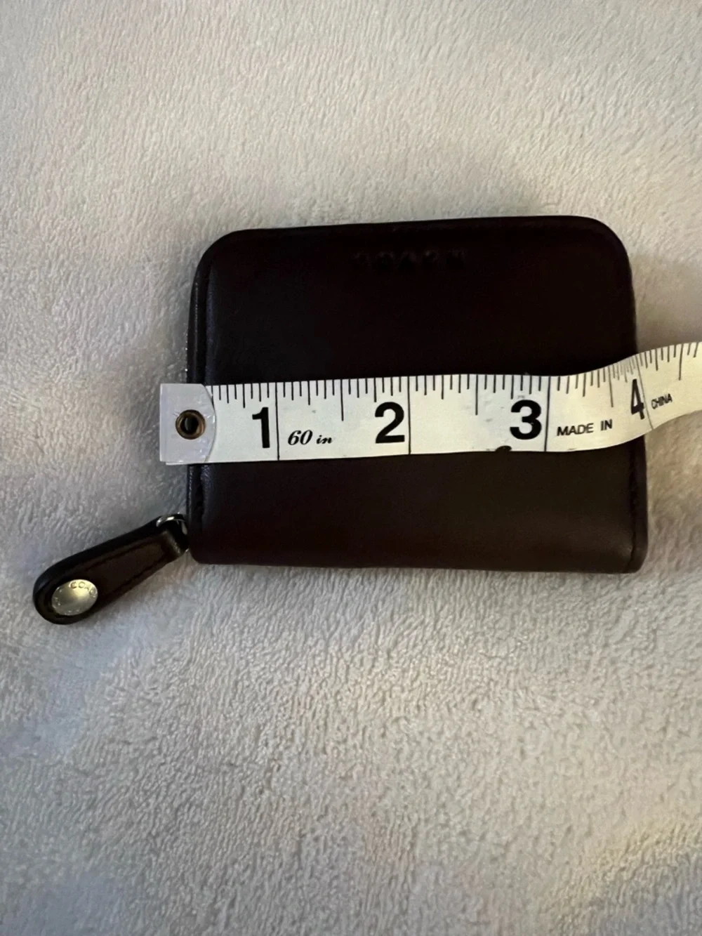 🩷 Coach Vtg Glove Tanned  Mahogany Brown Leather Zip Around  Coin Purse Wallet 💚